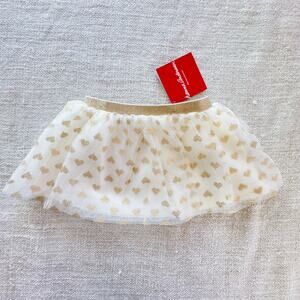 NEW Hanna Andersson Gold Glitter Heart Tutu Skirt 6-12mo